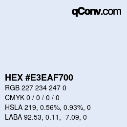 颜色代码: HEX #E3EAF700 | qconv.com