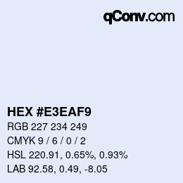 Color code: HEX #E3EAF9 | qconv.com