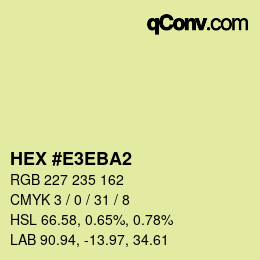 Color code: HEX #E3EBA2 | qconv.com