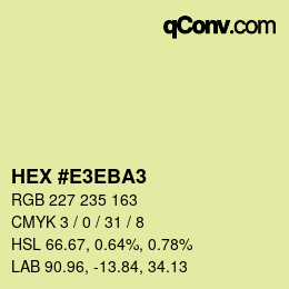 Color code: HEX #E3EBA3 | qconv.com
