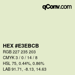 Color code: HEX #E3EBCB | qconv.com