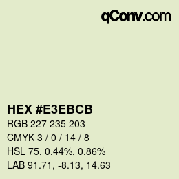 Color code: HEX #E3EBCB | qconv.com