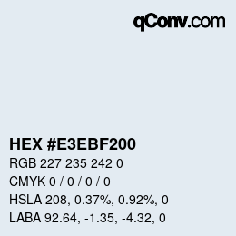 カラーコード: HEX #E3EBF200 | qconv.com
