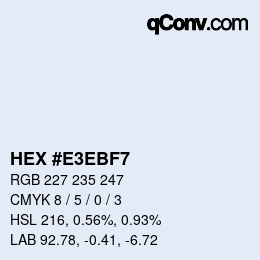 Color code: HEX #E3EBF7 | qconv.com