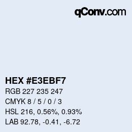 カラーコード: HEX #E3EBF7 | qconv.com