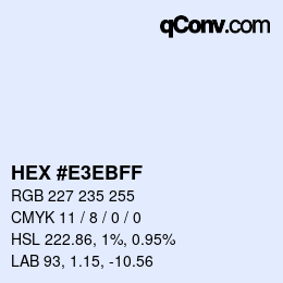 颜色代码: HEX #E3EBFF | qconv.com