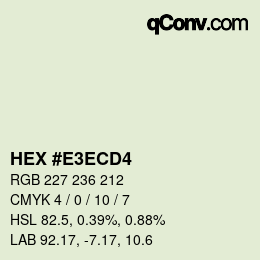 カラーコード: HEX #E3ECD4 | qconv.com