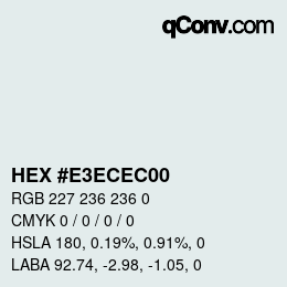 Color code: HEX #E3ECEC00 | qconv.com