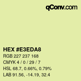 Color code: HEX #E3EDA8 | qconv.com