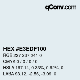 カラーコード: HEX #E3EDF100 | qconv.com