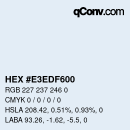 Color code: HEX #E3EDF600 | qconv.com
