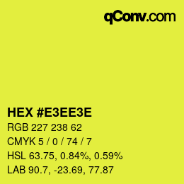 Color code: HEX #E3EE3E | qconv.com