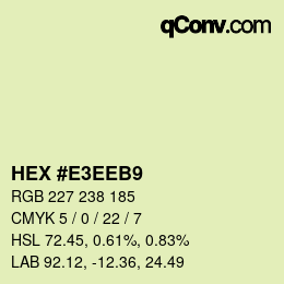 Color code: HEX #E3EEB9 | qconv.com