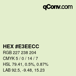 Color code: HEX #E3EECC | qconv.com