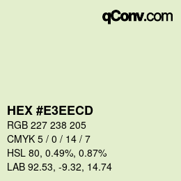 カラーコード: HEX #E3EECD | qconv.com