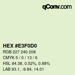 Código de color: HEX #E3F0D0 | qconv.com