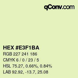 Color code: HEX #E3F1BA | qconv.com