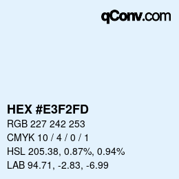 颜色代码: HEX #E3F2FD | qconv.com