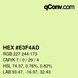 Farbcode: HEX #E3F4AD | qconv.com