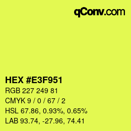 Farbcode: HEX #E3F951 | qconv.com