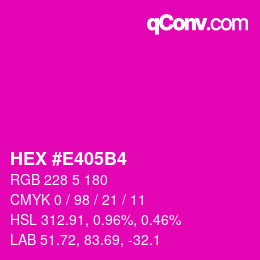 Color code: HEX #E405B4 | qconv.com
