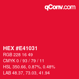 Color code: HEX #E41031 | qconv.com