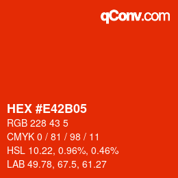 Color code: HEX #E42B05 | qconv.com