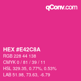 Color code: HEX #E42C8A | qconv.com