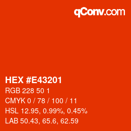 Color code: HEX #E43201 | qconv.com