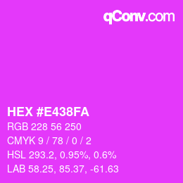 颜色代码: HEX #E438FA | qconv.com