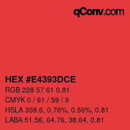 Color code: HEX #E4393DCE | qconv.com