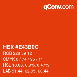 カラーコード: HEX #E43B0C | qconv.com