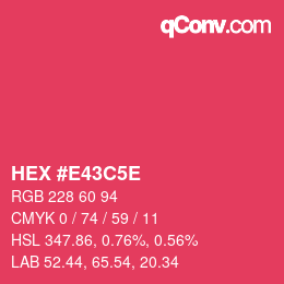 Farbcode: HEX #E43C5E | qconv.com
