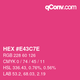 Color code: HEX #E43C7E | qconv.com