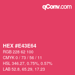 カラーコード: HEX #E43E64 | qconv.com