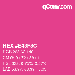 Color code: HEX #E43F8C | qconv.com