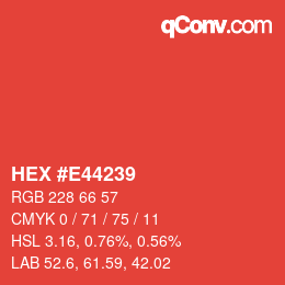 Color code: HEX #E44239 | qconv.com