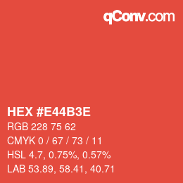 Color code: HEX #E44B3E | qconv.com
