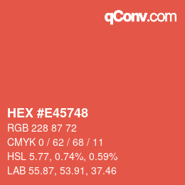 Color code: HEX #E45748 | qconv.com