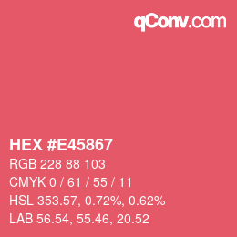 Color code: HEX #E45867 | qconv.com