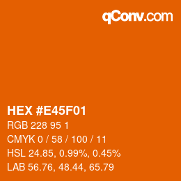 颜色代码: HEX #E45F01 | qconv.com
