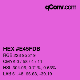 カラーコード: HEX #E45FDB | qconv.com