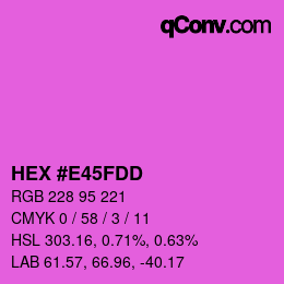 カラーコード: HEX #E45FDD | qconv.com