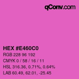 カラーコード: HEX #E460C0 | qconv.com