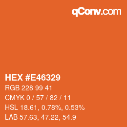 Color code: HEX #E46329 | qconv.com