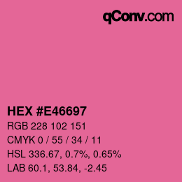 Farbcode: HEX #E46697 | qconv.com
