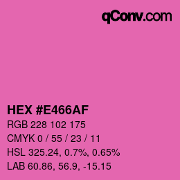 Color code: HEX #E466AF | qconv.com