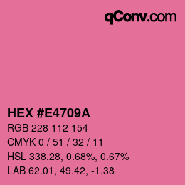 Color code: HEX #E4709A | qconv.com