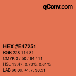 Farbcode: HEX #E47251 | qconv.com