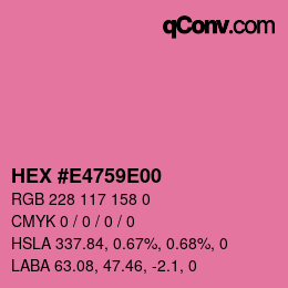 Color code: HEX #E4759E00 | qconv.com